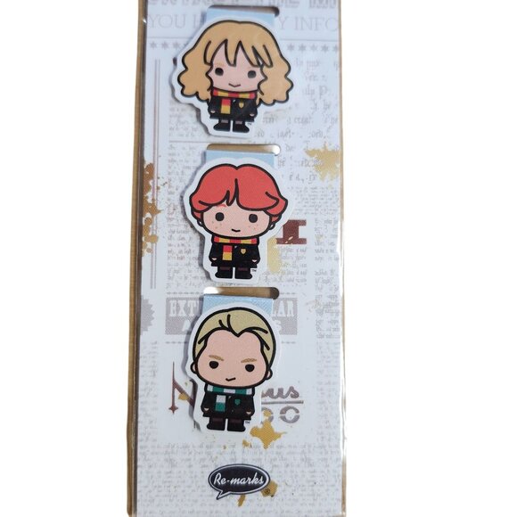 Harry Potter Magnetic Clips Set/8 Harry Hermione Ron Draco Hagrid Dobby Hedwig - Picture 3 of 5